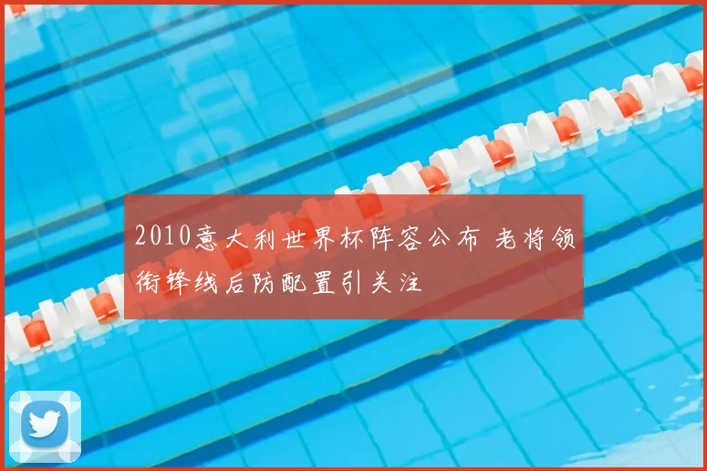 2010意大利世界杯阵容公布 老将领衔锋线后防配置引关注